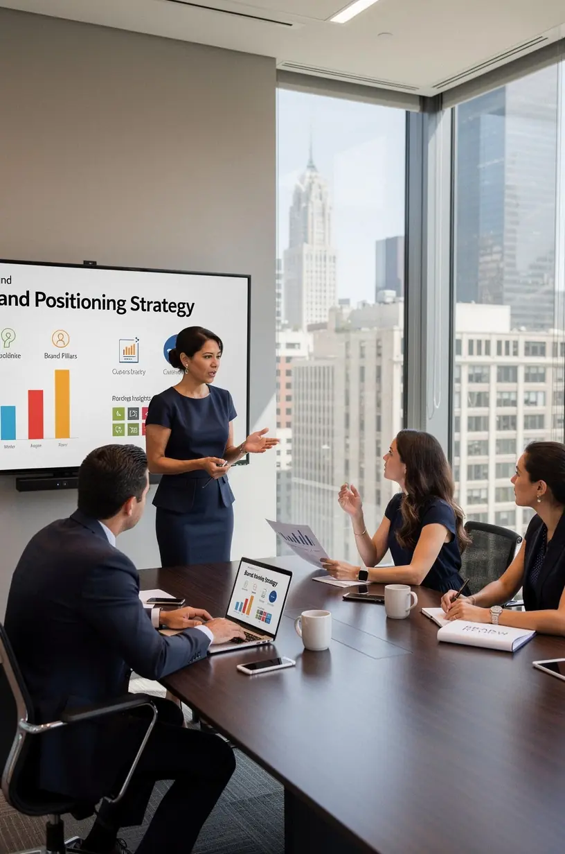 Profesjonalna sesja coachingu offline z ekspertem ds. rozwoju marki osobistej podczas strategii pozycjonowania.